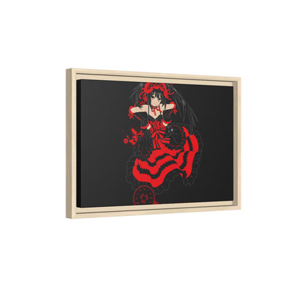 Anime Warrior Red Black Matte Canvas Print — Framed Wall Art