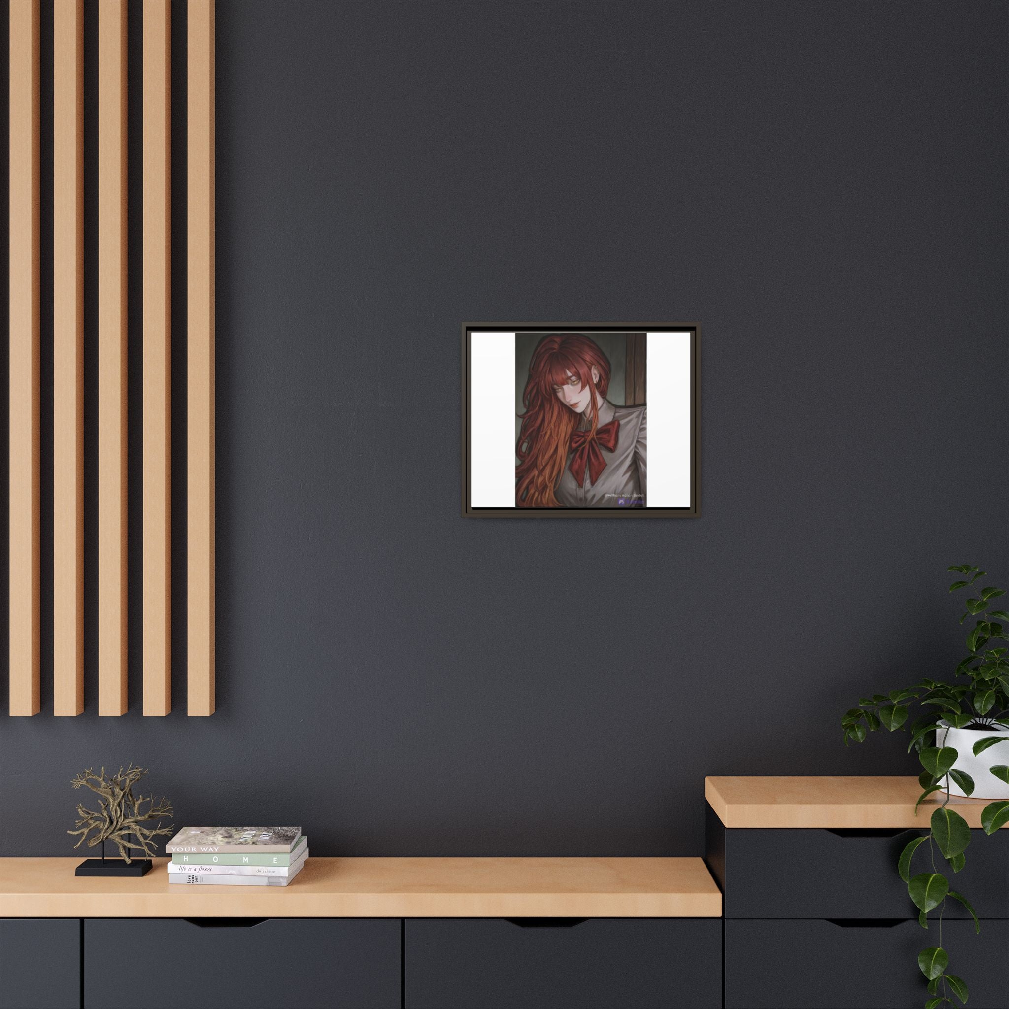Framed Matte Canvas Print — Gothic Redhead Portrait