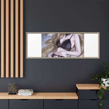 Framed Matte Canvas Print — Sleepy Blonde Anime Pinup