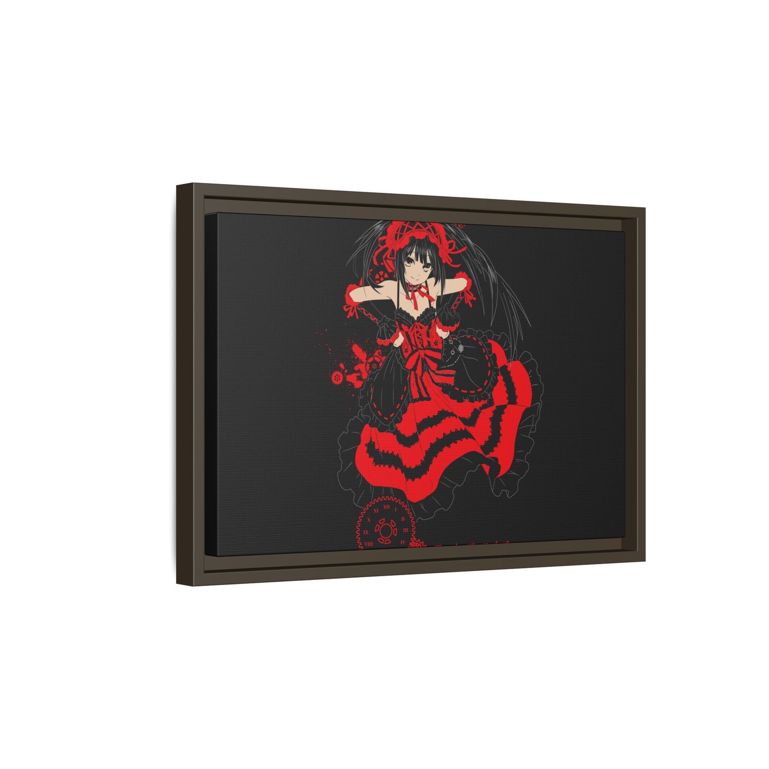 Anime Warrior Red Black Matte Canvas Print — Framed Wall Art
