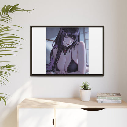 Framed Matte Canvas Print — Moody Anime Woman Portrait