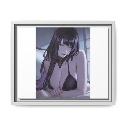 Framed Matte Canvas Print — Moody Anime Woman Portrait