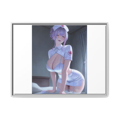Sexy Anime Nurse Matte Canvas Print (Framed)