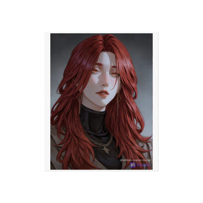 Fine Art Poster — Red-Haired Gothic Portrait, Moody Decorative Wall Art