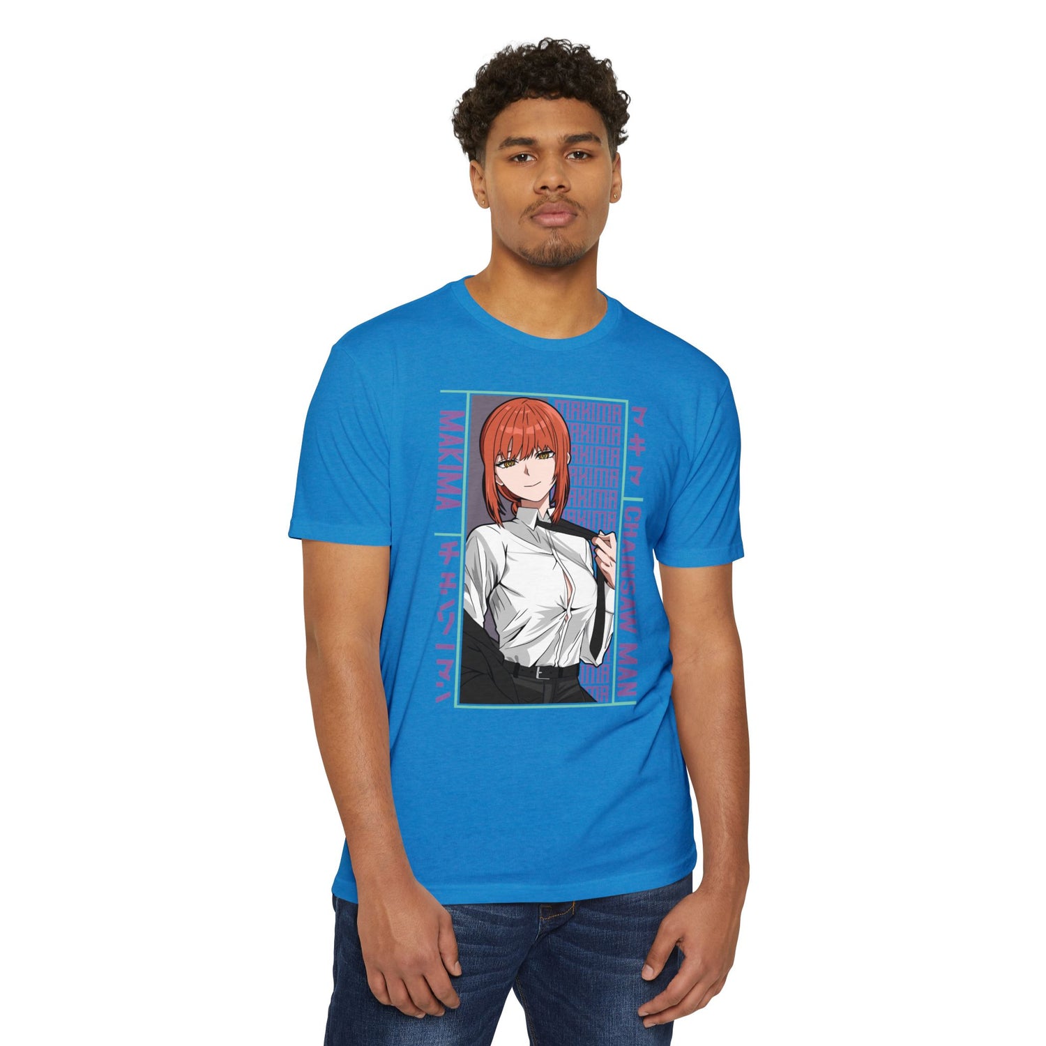 Makima Chainsaw Man Anime Graphic T-Shirt — Japanese Text Design