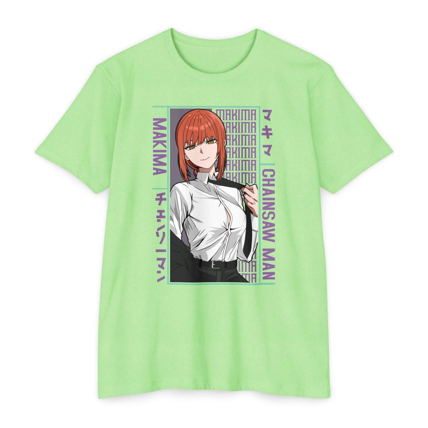 Makima Chainsaw Man Anime Graphic T-Shirt — Japanese Text Design