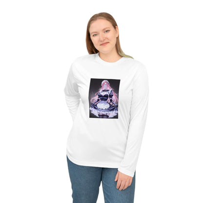 Anime Maid Art Long Sleeve Shirt — Pink-haired Fantasy Maid Graphic