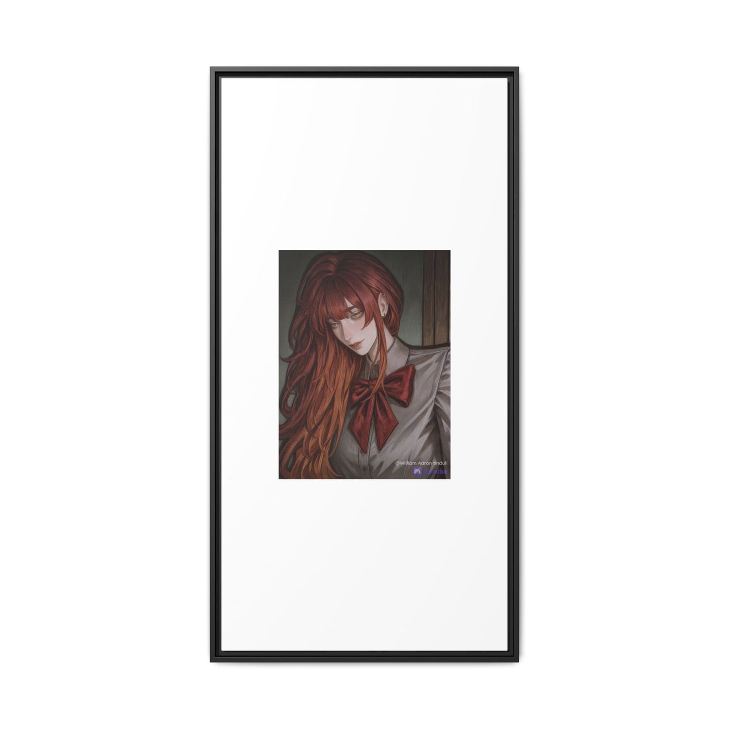 Framed Matte Canvas Print — Gothic Redhead Portrait