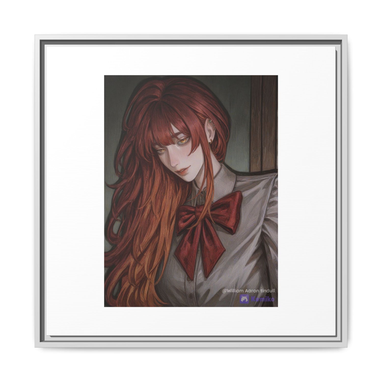 Framed Matte Canvas Print — Gothic Redhead Portrait