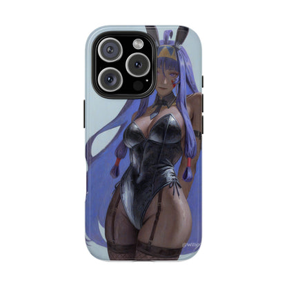 Bunny Girl Tough Phone Case — Anime Purple-Haired Character Protective Cover