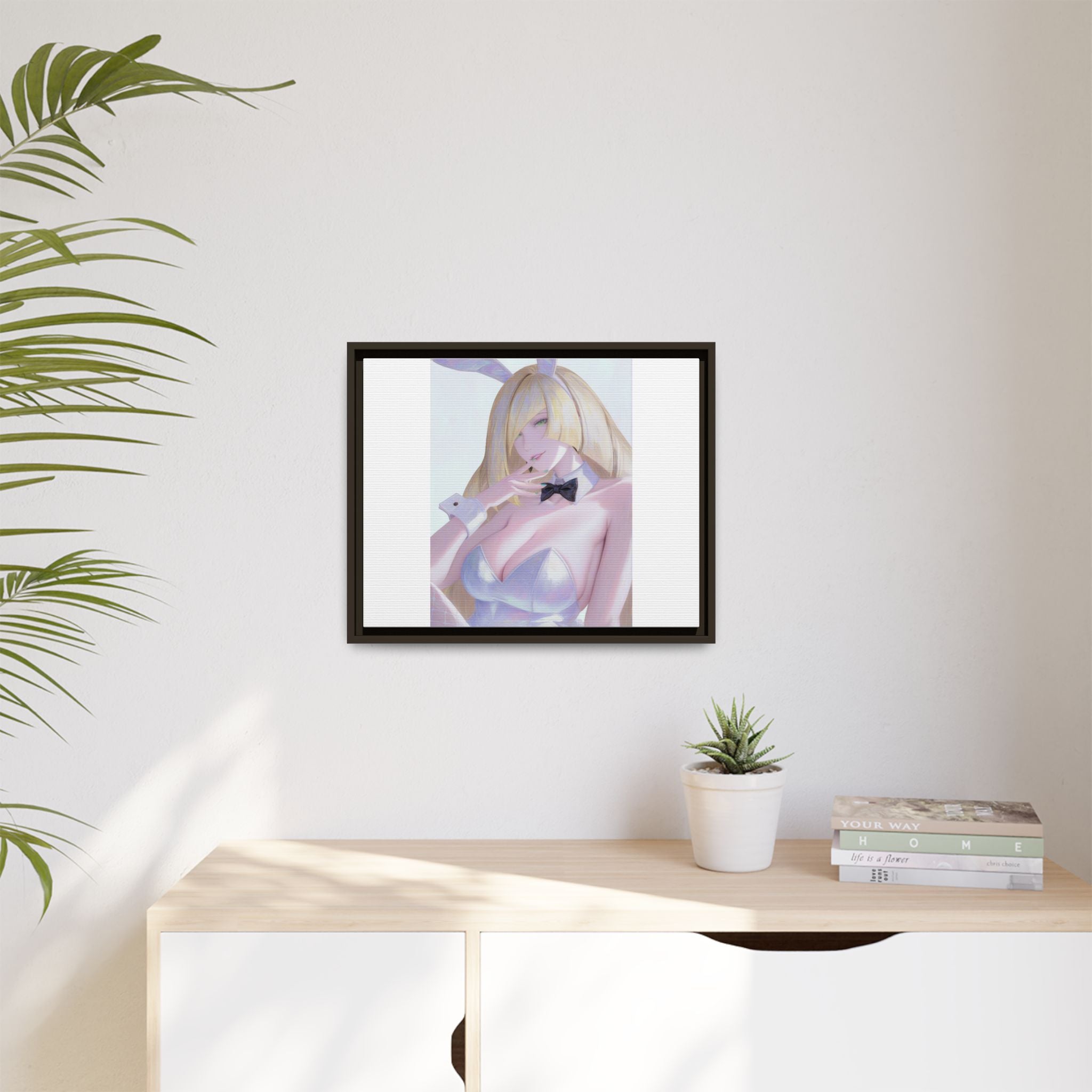 Bunny Girl Matte Canvas Print Framed — Sexy Anime Art Wall Decor