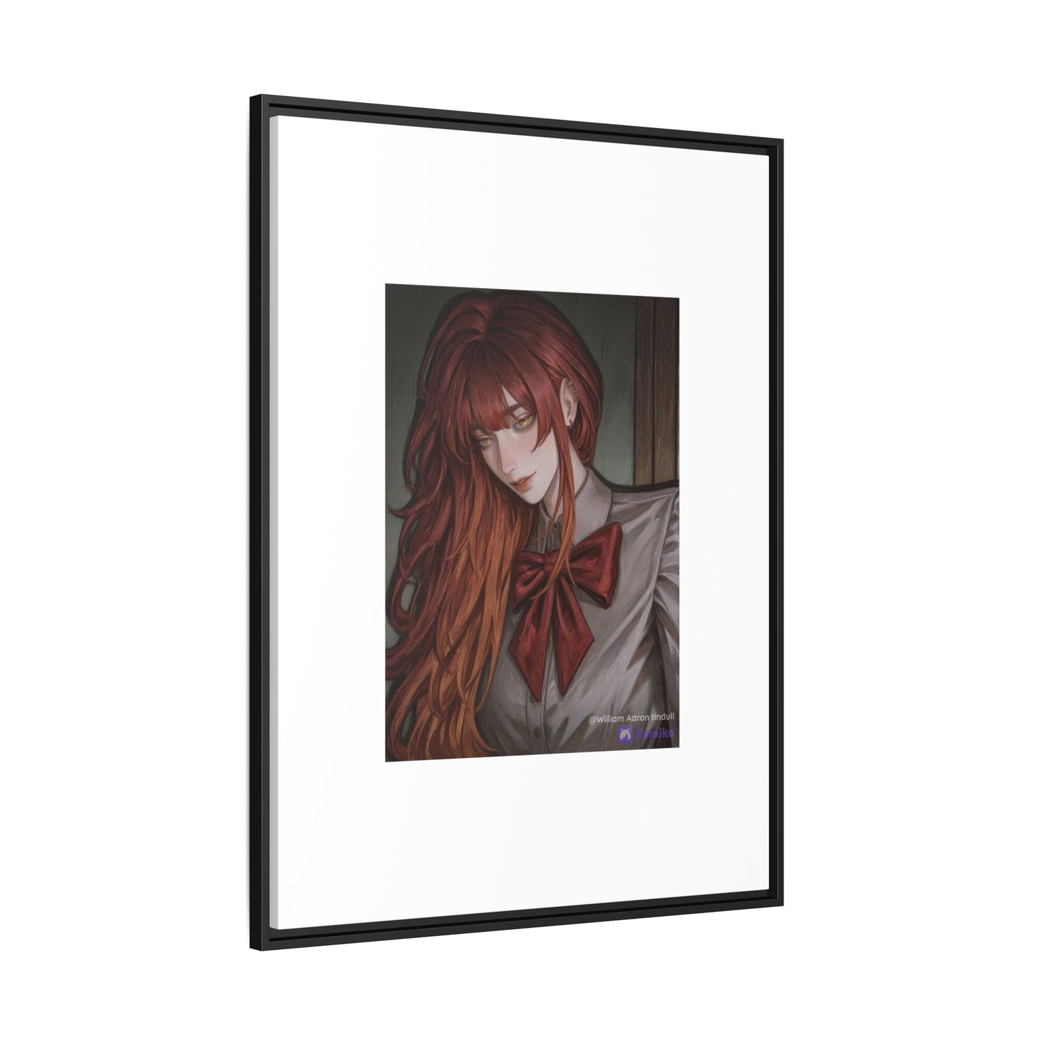 Framed Matte Canvas Print — Gothic Redhead Portrait