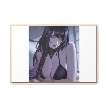 Framed Matte Canvas Print — Moody Anime Woman Portrait