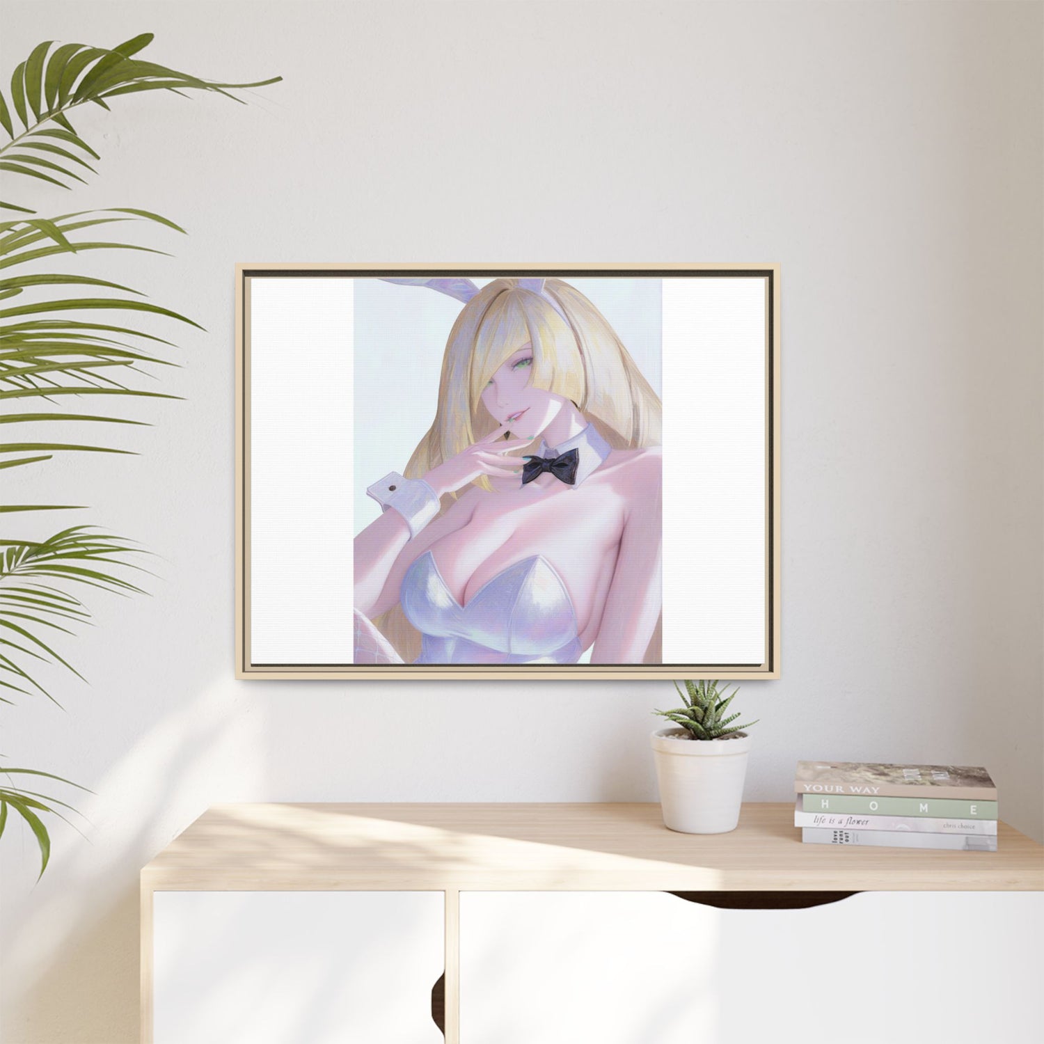 Bunny Girl Matte Canvas Print Framed — Sexy Anime Art Wall Decor