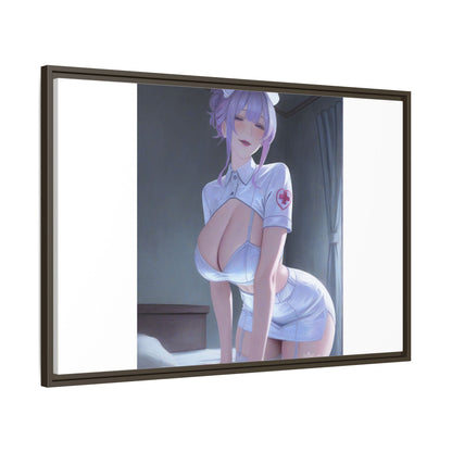 Sexy Anime Nurse Matte Canvas Print (Framed)