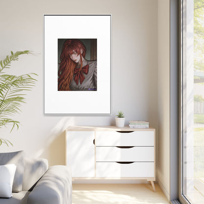 Framed Matte Canvas Print — Gothic Redhead Portrait