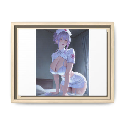Sexy Anime Nurse Matte Canvas Print (Framed)