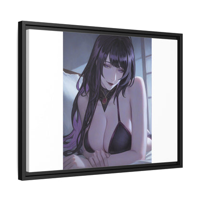 Framed Matte Canvas Print — Moody Anime Woman Portrait
