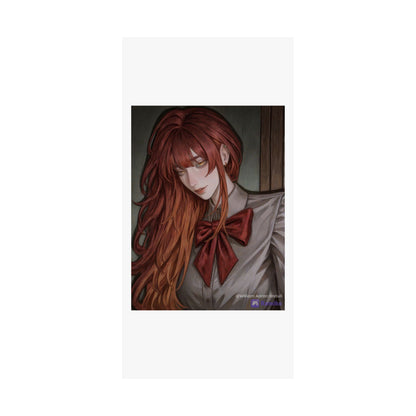 Matte Vertical Poster — Red‑Haired Anime Girl Portrait