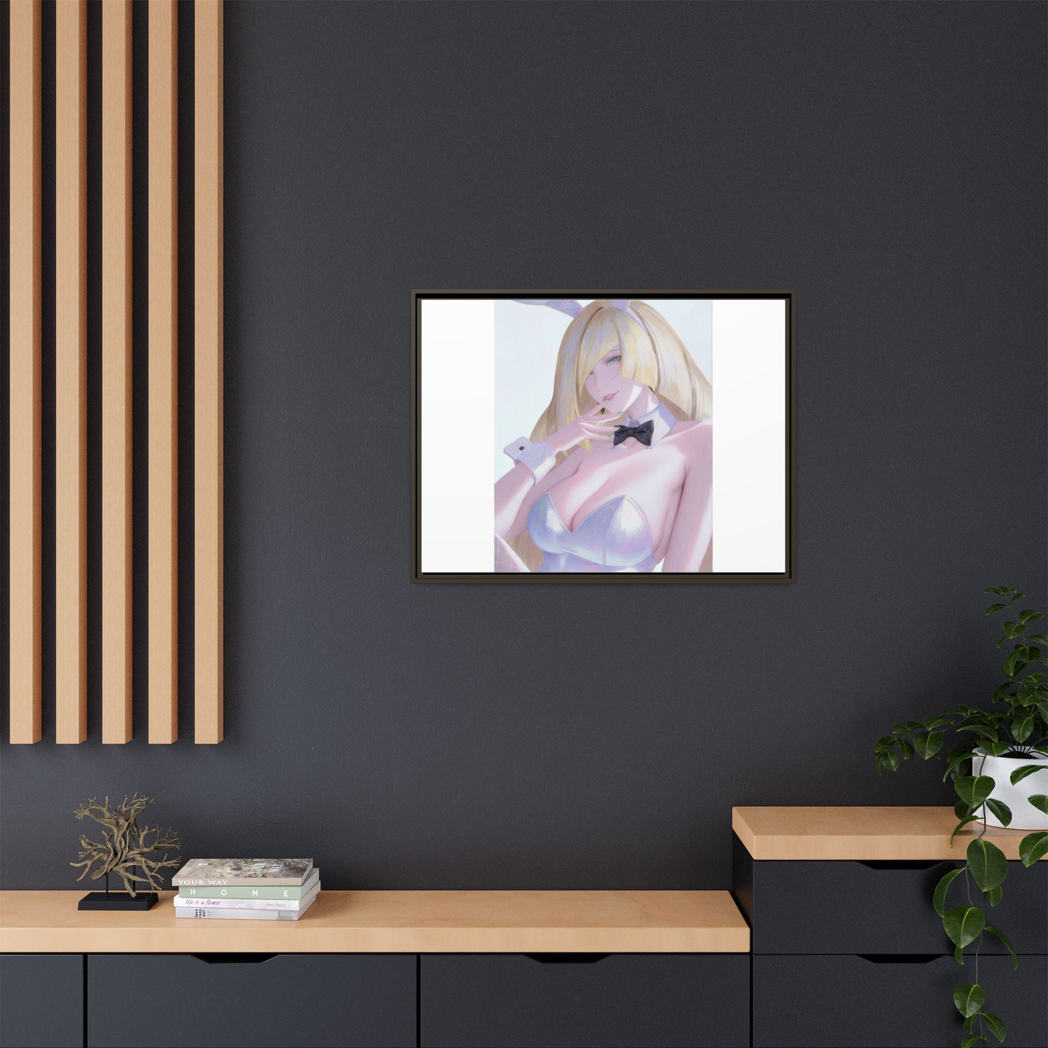 Bunny Girl Matte Canvas Print Framed — Sexy Anime Art Wall Decor