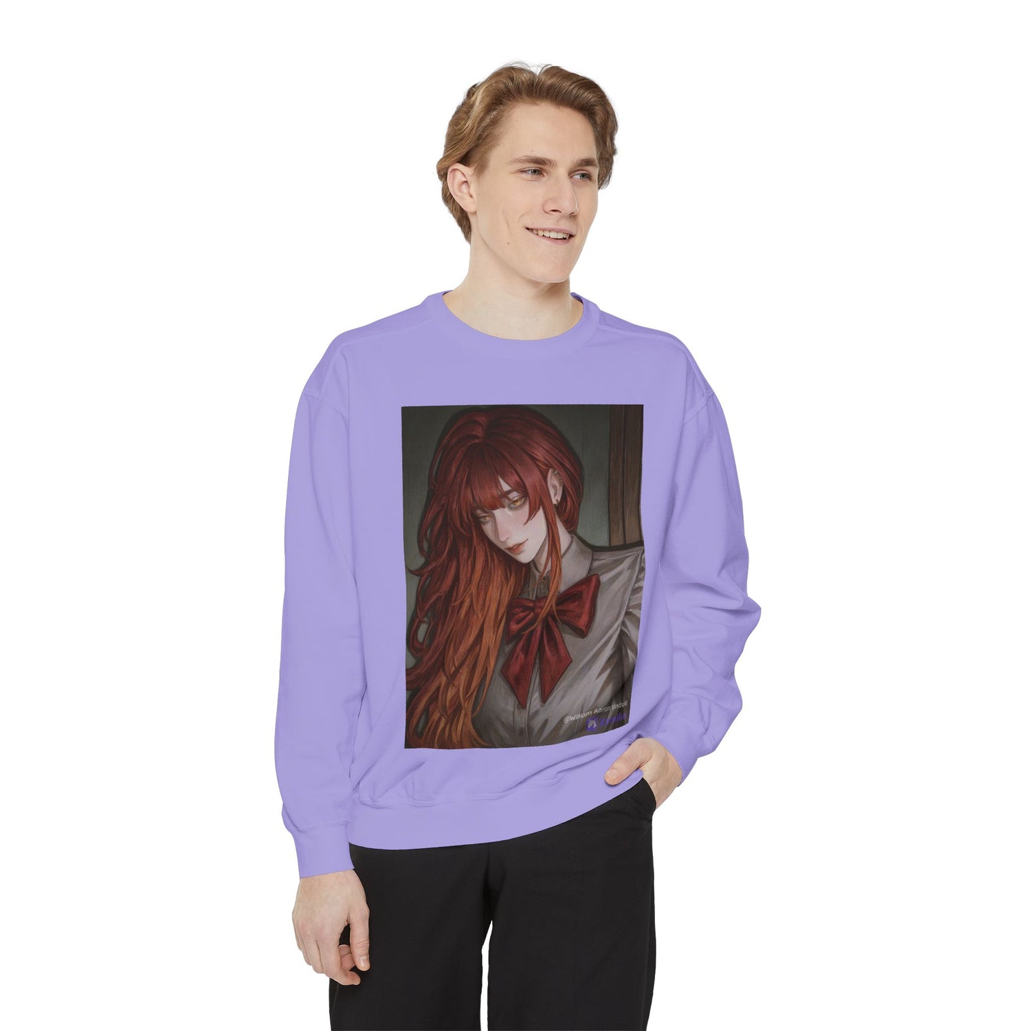 Anime Red-Headed Girl Sweatshirt — Gothic Schoolgirl Art Pullover