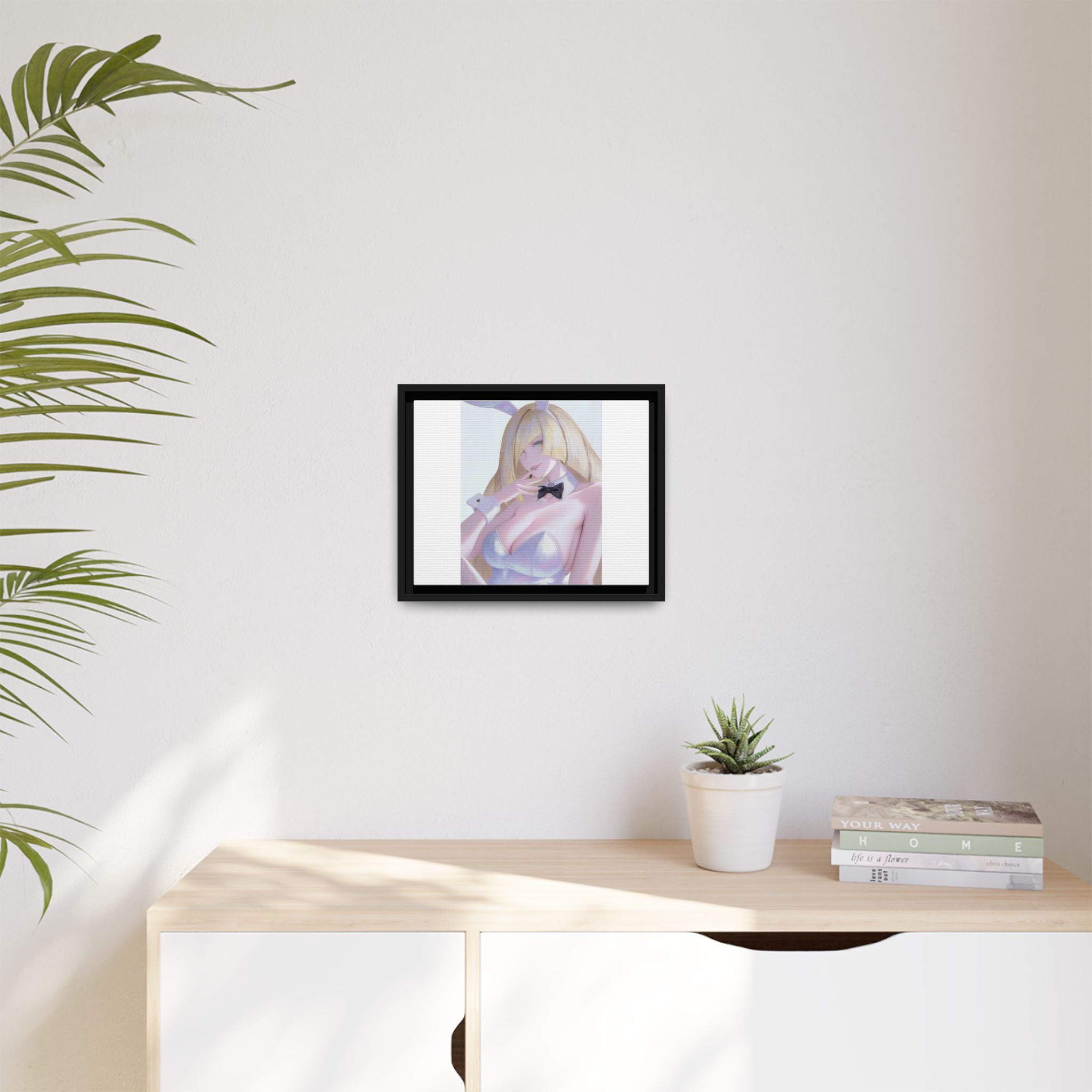 Bunny Girl Matte Canvas Print Framed — Sexy Anime Art Wall Decor
