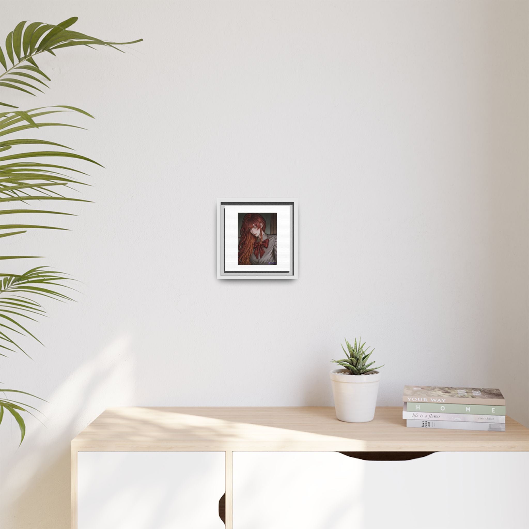 Framed Matte Canvas Print — Gothic Redhead Portrait