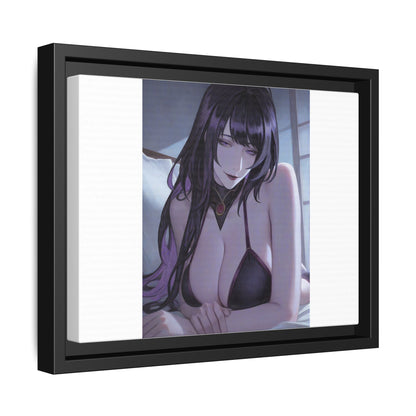 Framed Matte Canvas Print — Moody Anime Woman Portrait