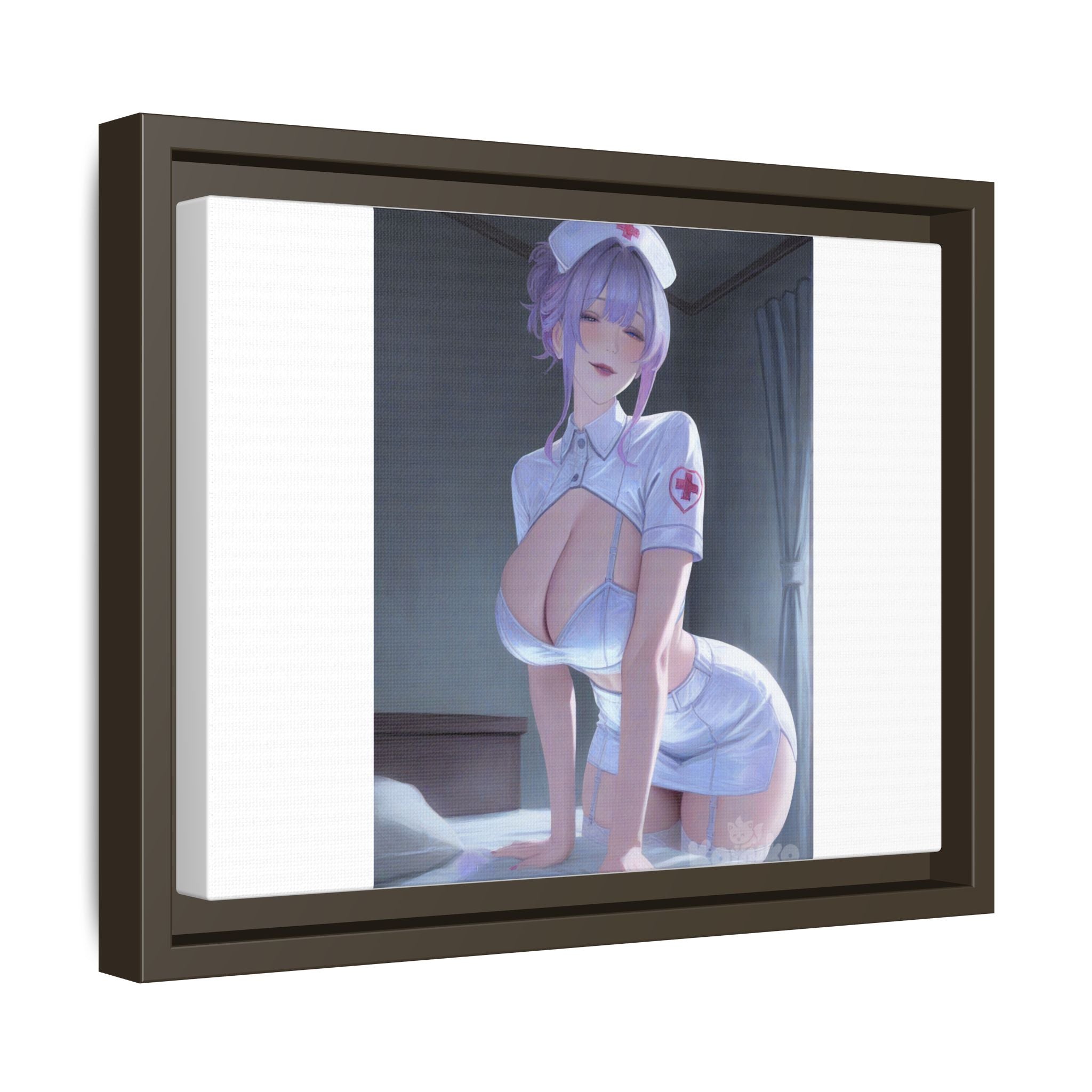 Sexy Anime Nurse Matte Canvas Print (Framed)