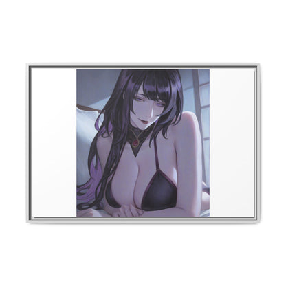 Framed Matte Canvas Print — Moody Anime Woman Portrait