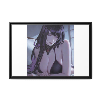 Framed Matte Canvas Print — Moody Anime Woman Portrait