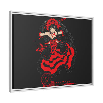 Anime Warrior Red Black Matte Canvas Print — Framed Wall Art