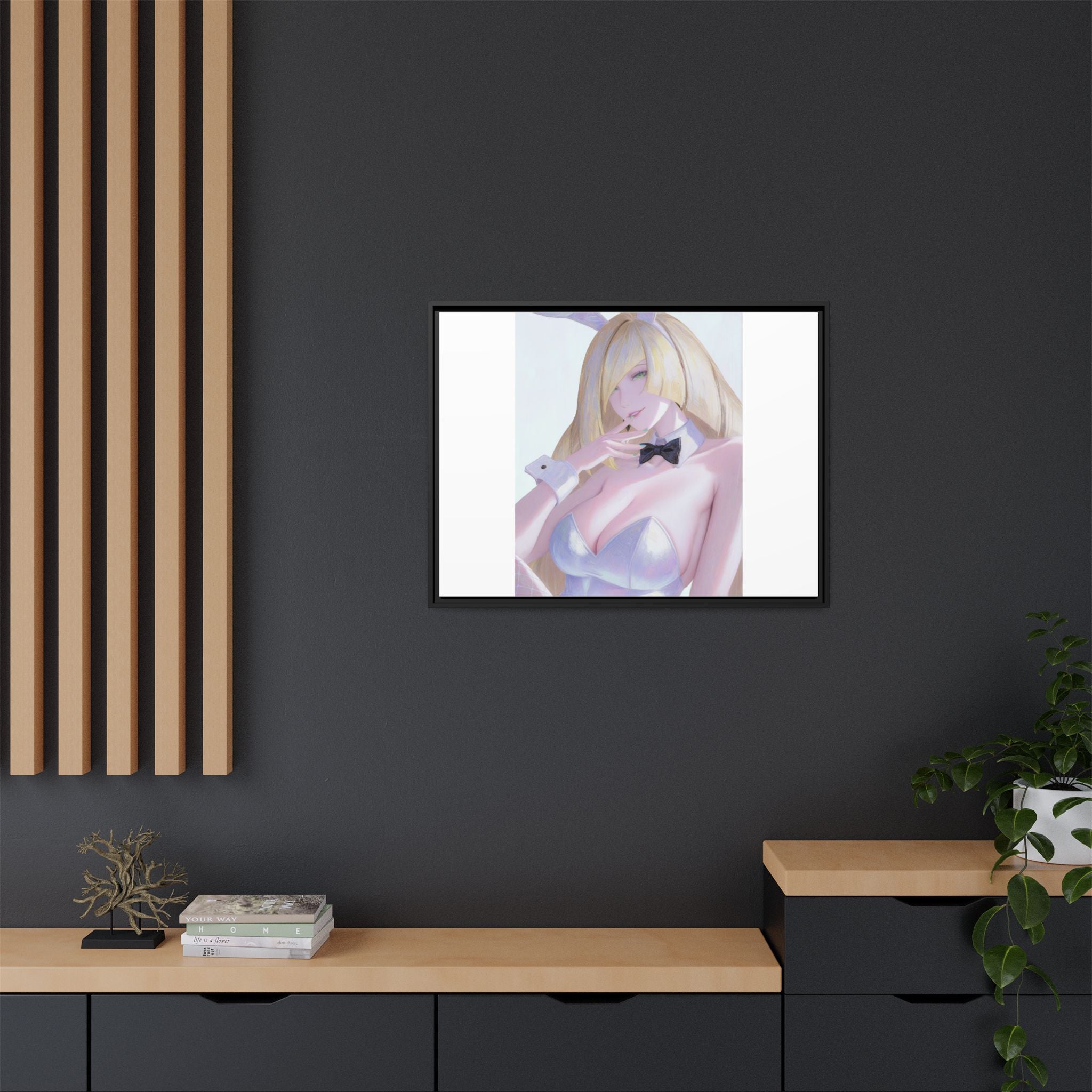 Bunny Girl Matte Canvas Print Framed — Sexy Anime Art Wall Decor