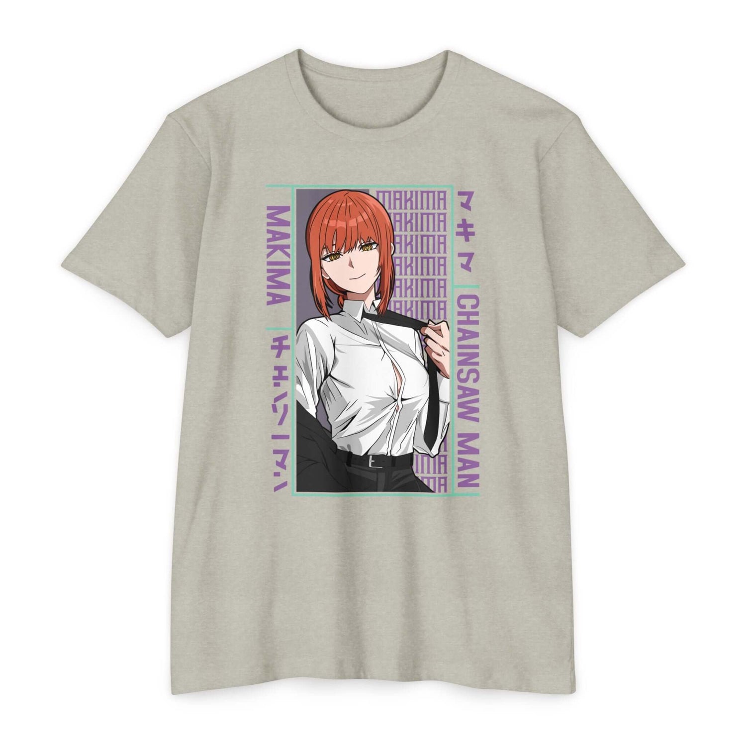 Makima Chainsaw Man Anime Graphic T-Shirt — Japanese Text Design