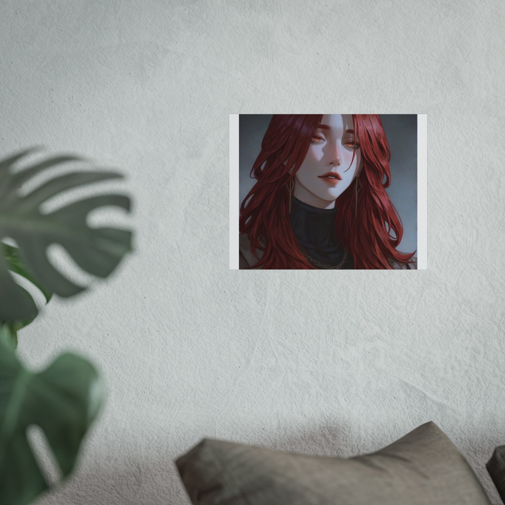 Fine Art Poster — Red-Haired Gothic Portrait, Moody Decorative Wall Art