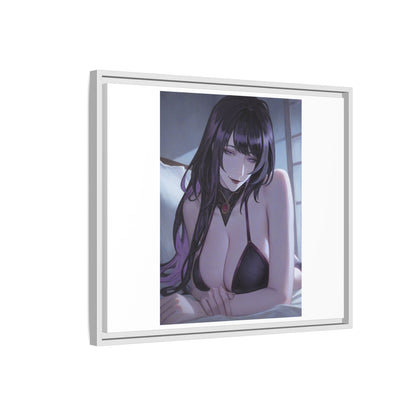 Framed Matte Canvas Print — Moody Anime Woman Portrait