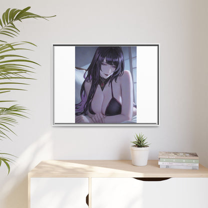 Framed Matte Canvas Print — Moody Anime Woman Portrait