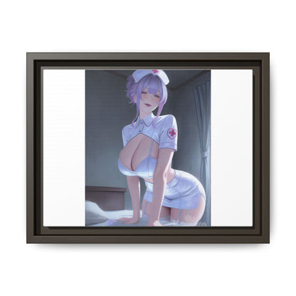 Sexy Anime Nurse Matte Canvas Print (Framed)