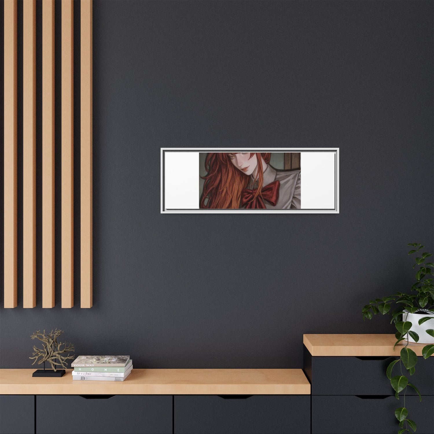 Framed Matte Canvas Print — Gothic Redhead Portrait
