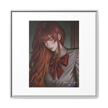 Framed Matte Canvas Print — Gothic Redhead Portrait