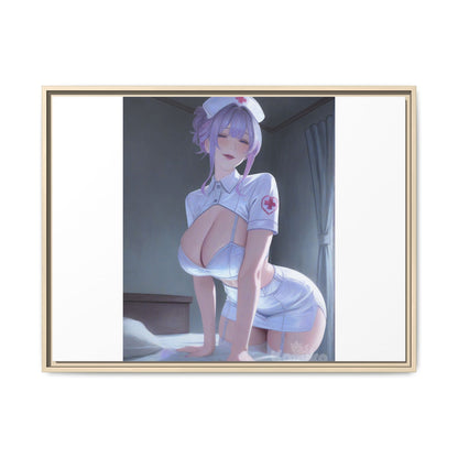 Sexy Anime Nurse Matte Canvas Print (Framed)