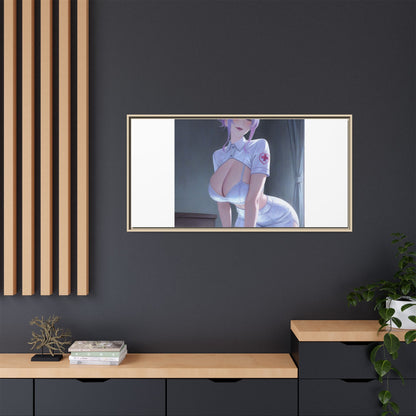 Sexy Anime Nurse Matte Canvas Print (Framed)
