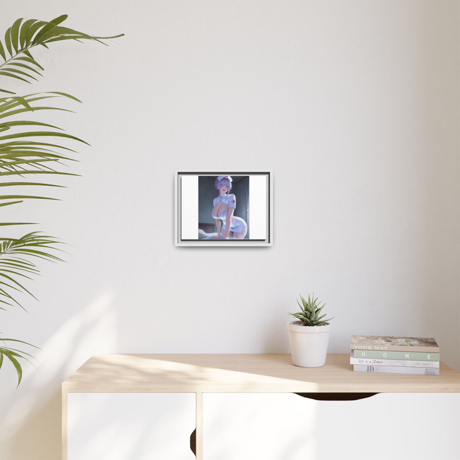 Sexy Anime Nurse Matte Canvas Print (Framed)