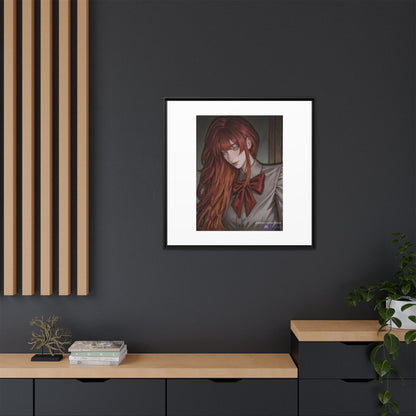 Framed Matte Canvas Print — Gothic Redhead Portrait