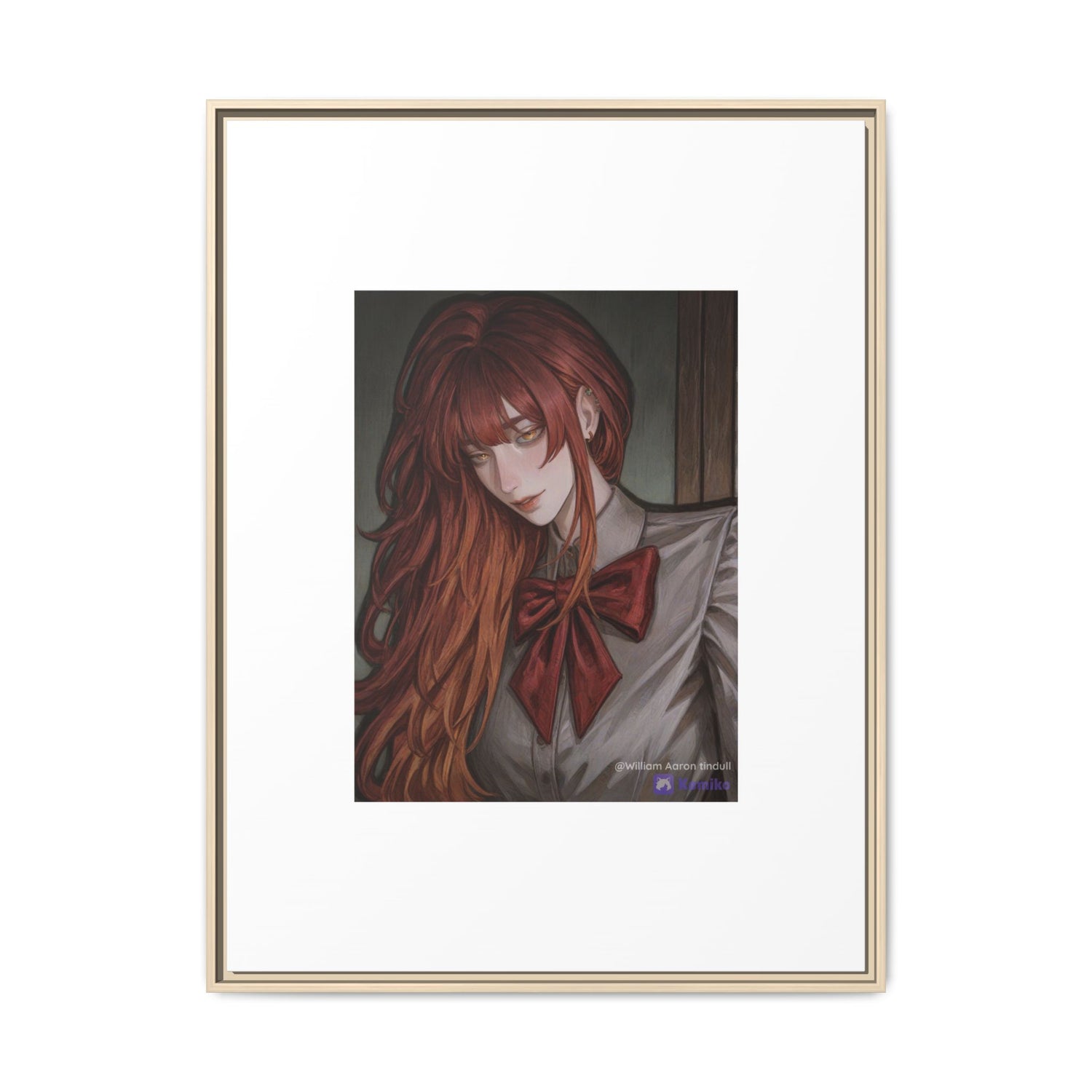 Framed Matte Canvas Print — Gothic Redhead Portrait