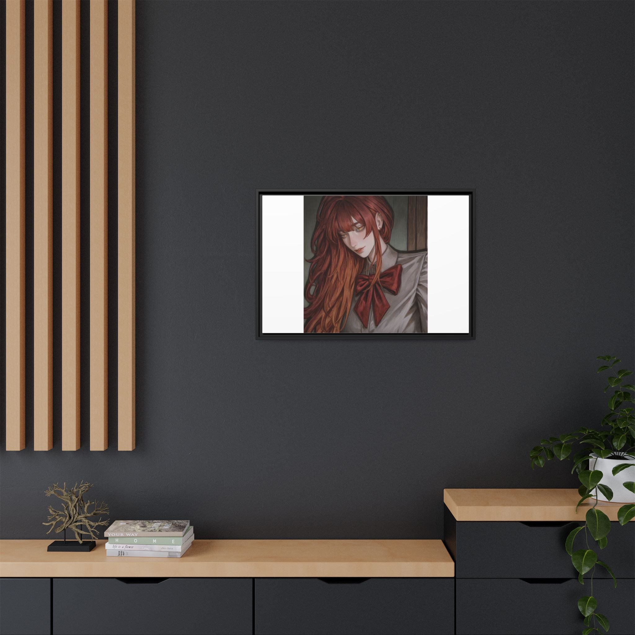 Framed Matte Canvas Print — Gothic Redhead Portrait