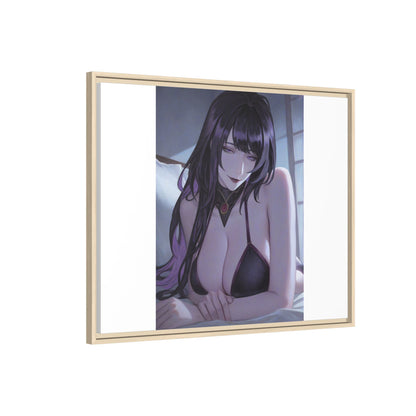 Framed Matte Canvas Print — Moody Anime Woman Portrait