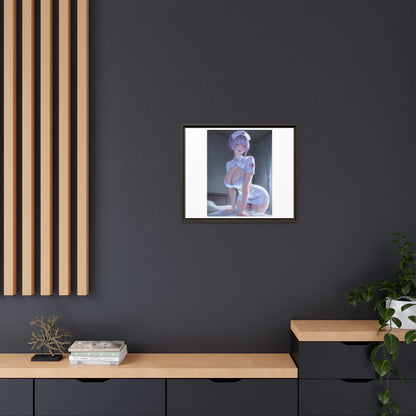 Sexy Anime Nurse Matte Canvas Print (Framed)