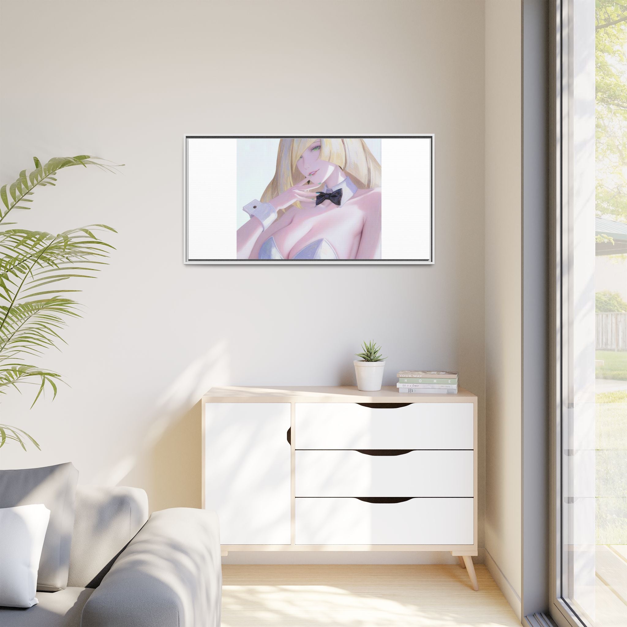 Bunny Girl Matte Canvas Print Framed — Sexy Anime Art Wall Decor