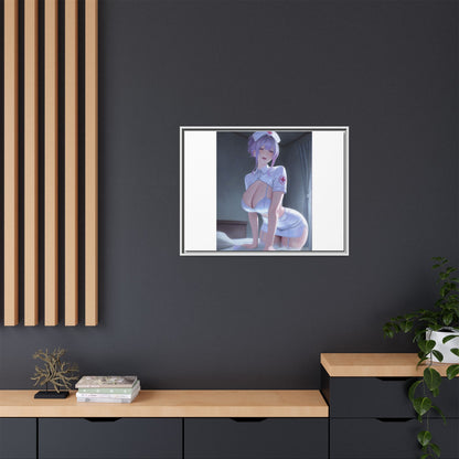 Sexy Anime Nurse Matte Canvas Print (Framed)